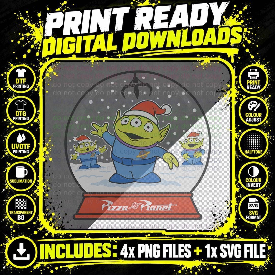 Toy Story Alien Claw Snowglobe Christmas T-Shirt Png SVG Digital Bundle