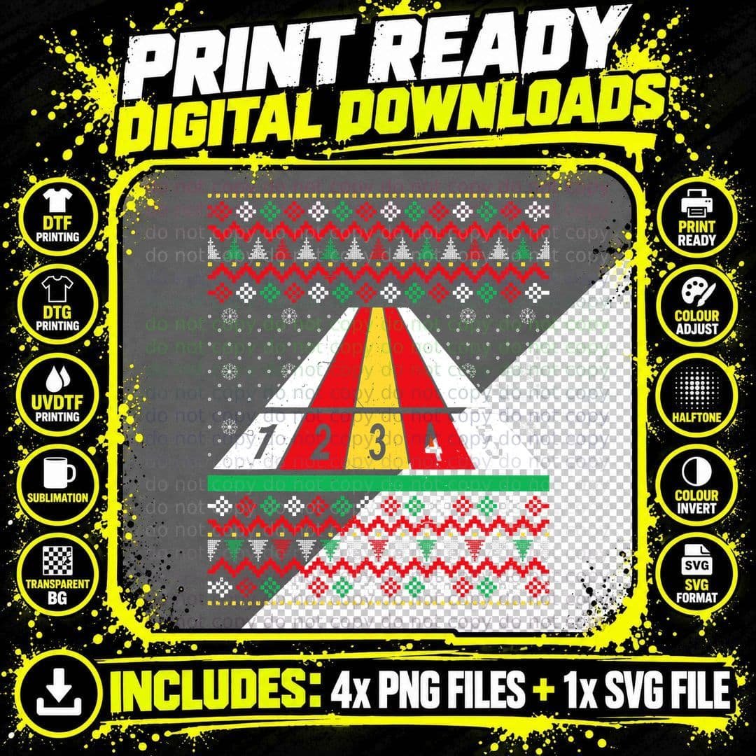 Track and Field Ugly Christmas Sweater Sport Lover Png SVG Digital Bundle