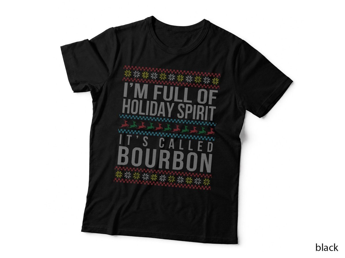 Ugly Christmas Drinking Funny Bourbon Holiday Party T-Shirt