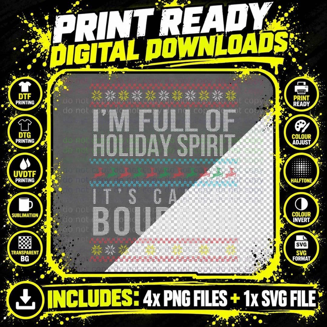 Ugly Christmas Drinking Funny Bourbon Holiday Party Png SVG Digital Bundle