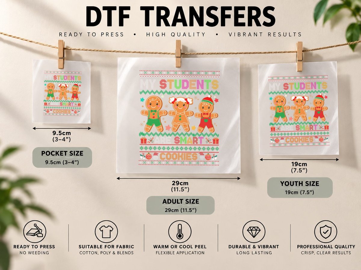 Ugly Christmas My Students Kids Are Smart Cookies Teacher DTF Transfer Iron On