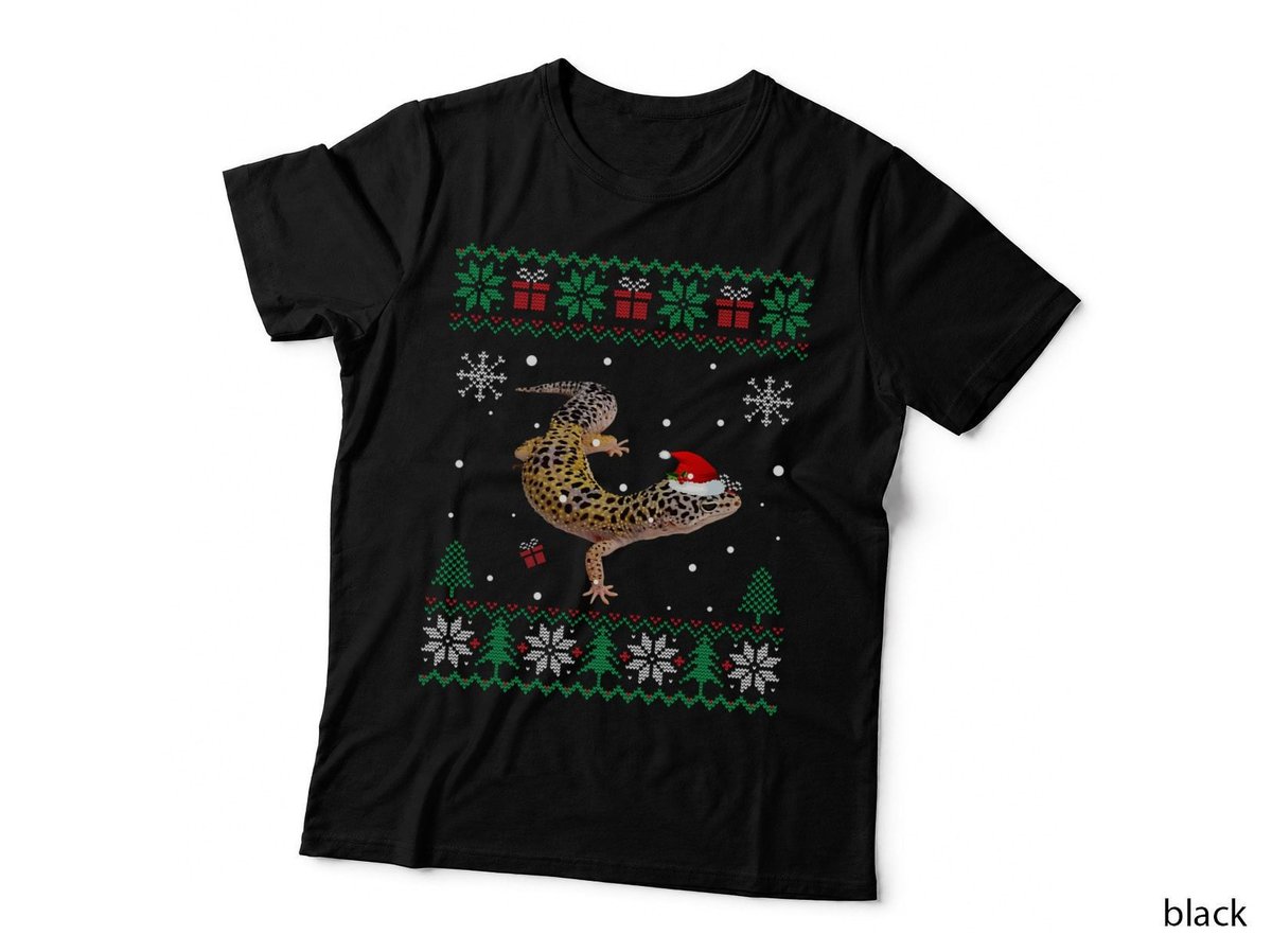 Ugly Christmas Pajama Sweater Leopard Gecko Animals Lover T-Shirt