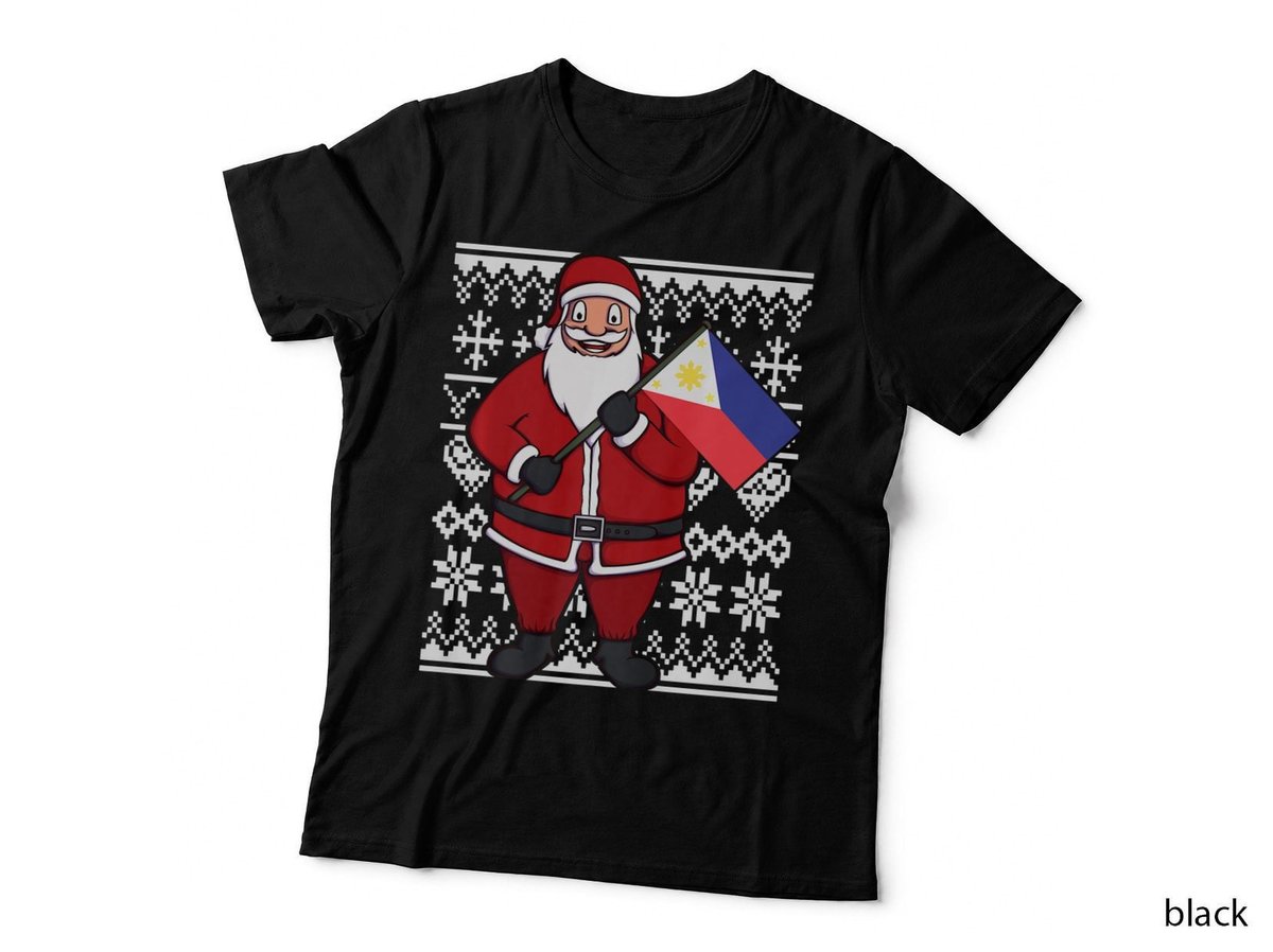 Ugly Christmas Philippines Flag Santa Filipino Gift T-Shirt