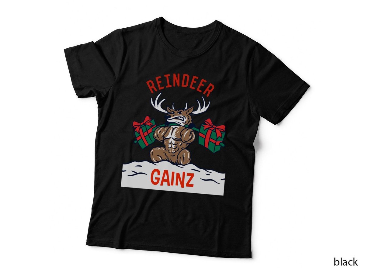 Ugly Christmas Sweater - Reindeer Gainz Pullover Hoodie T-Shirt