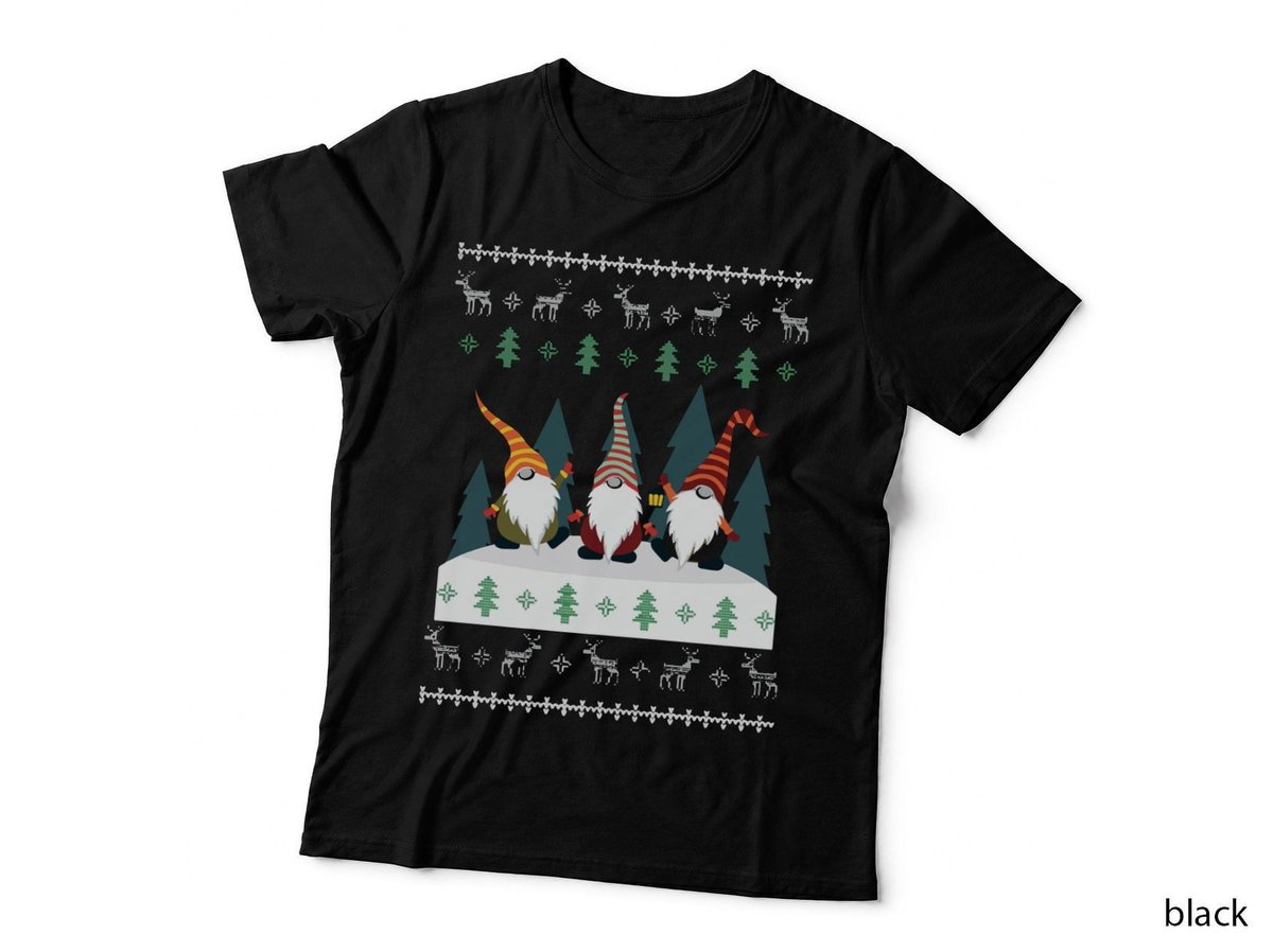 Ugly Christmas Sweater Gnome in the Forest Pullover Hoodie T-Shirt