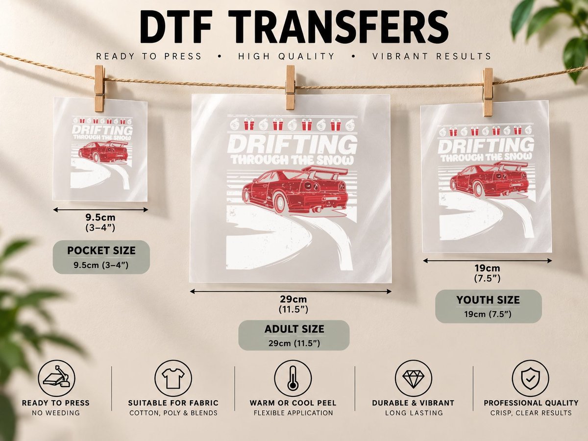 Ugly Christmas with Car Drifting Asian Import DTF Transfer Iron On