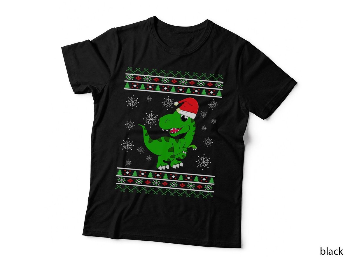 Ugly Sweater Kids Christmas Dinosaur Boy Trex T Rex Toddler T-Shirt