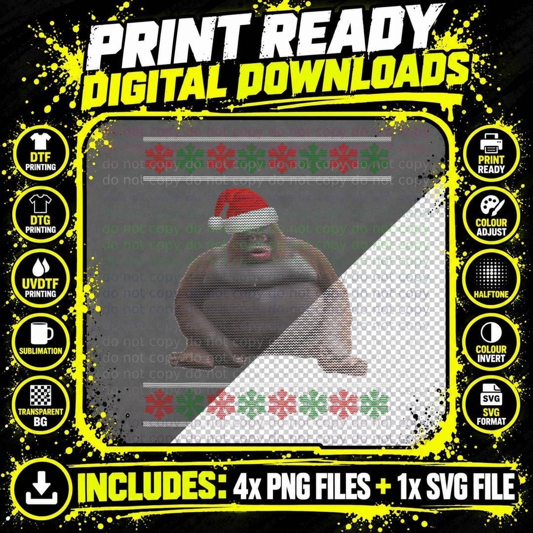 Uh Oh Stinky Poop Dank Memes Le Monke Ugly Christmas Png SVG Digital Bundle