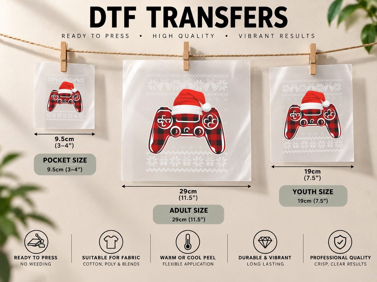 Video Game Christmas Funny Ugly Christmas DTF Transfer Iron On