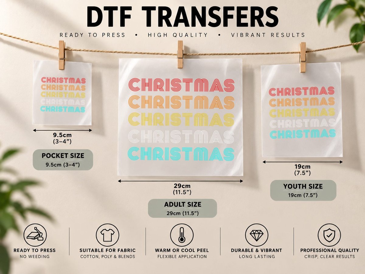 Vintage Christmas Retro DTF Transfer Iron On
