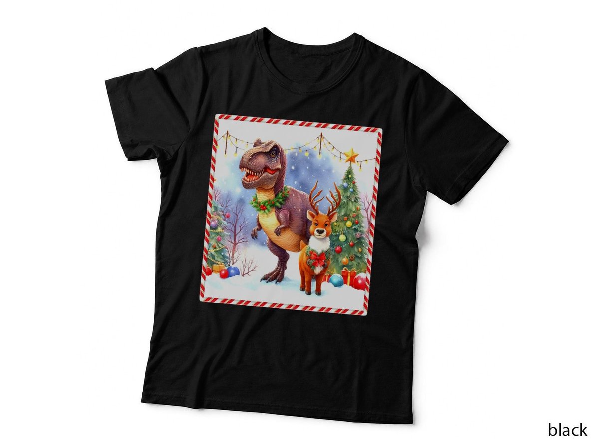 Vintage Christmas Tyrannosaurus Rex Santa Ugly Christmas T-Shirt