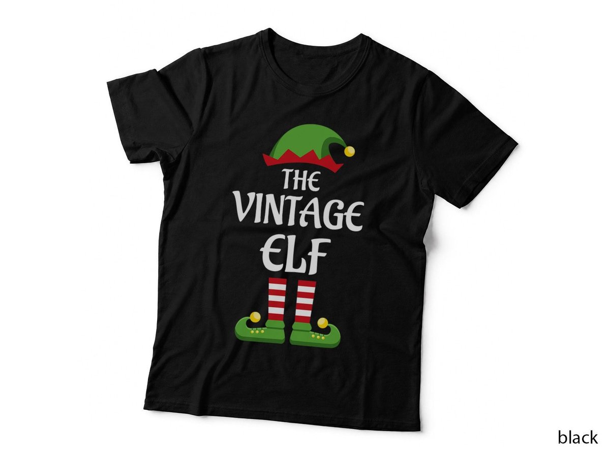 Vintage Elf Family Matching Group Christmas Old T-Shirt