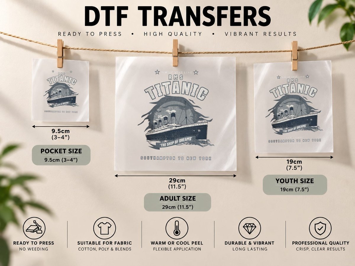 Vintage Titanic Lover Christmas Birthday Gifts DTF Transfer Iron On