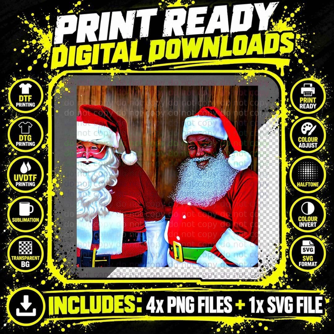 Weird Santa Claus Christmas Vintage Style Artwork T-Shirt Png SVG Digital Bundle