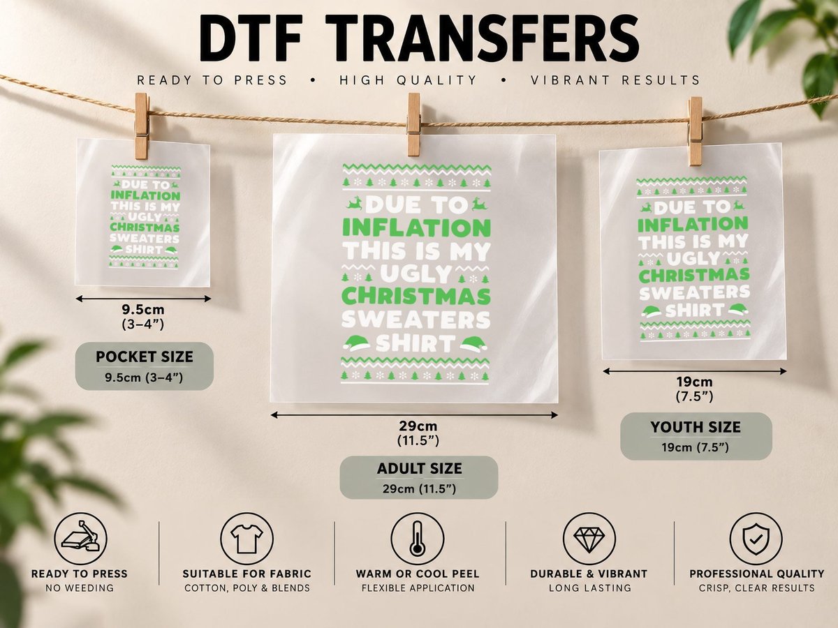 Xmas Due to Inflation This Is My Christmas Ugly DTF Transfer Iron On