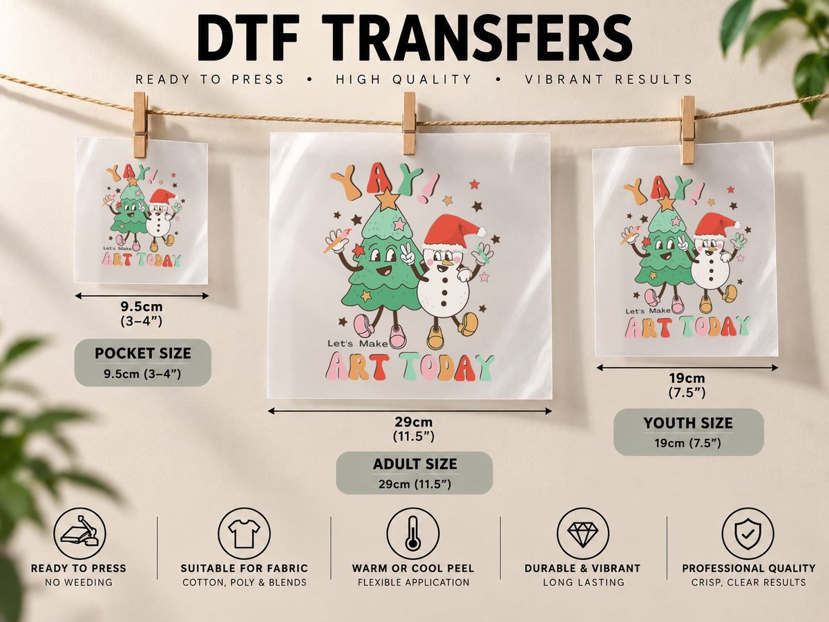 Yay Let's Make Art Today Christmas Artist Art Teacher DTF Transfer Iron On