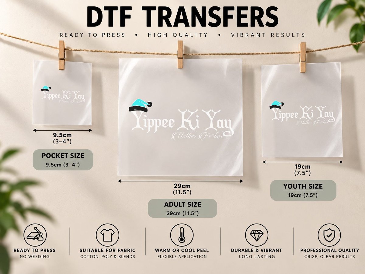Yippee Yay Mother Fker Censored Funny Christmas Movie Gift DTF Transfer Iron On