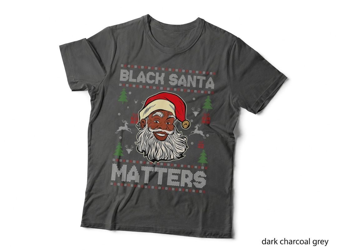 African American Santa Black Matters Christmas T-Shirt, Holiday Festive
