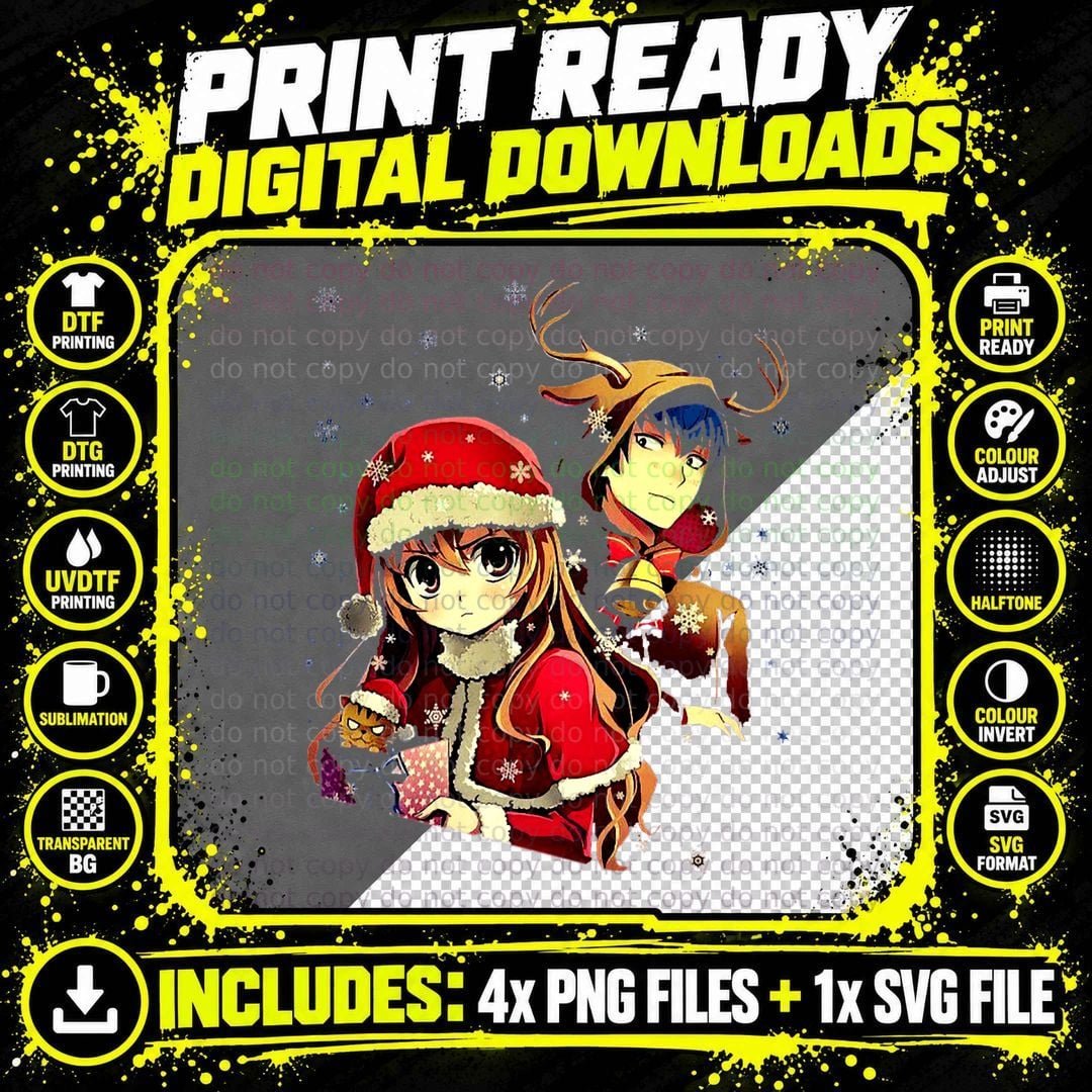 Anime Christmas Sweater Classic T-Shirt Png SVG Digital Bundle