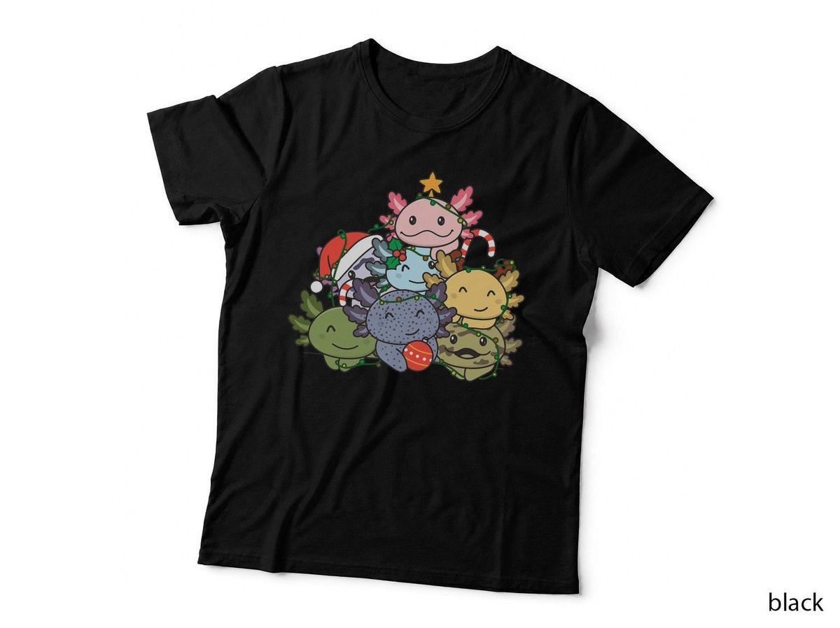 Axolotl Christmas Tree T-Shirt, Festive Animal Design, Pet Lover Apparel