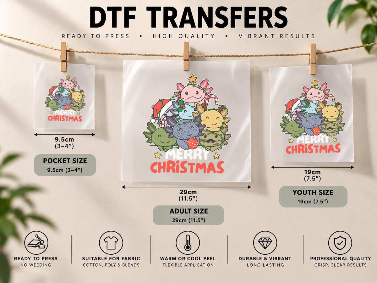 Axolotl Christmas Tree, Festive Animal Print, Pet Lover DTF Transfer Iron On