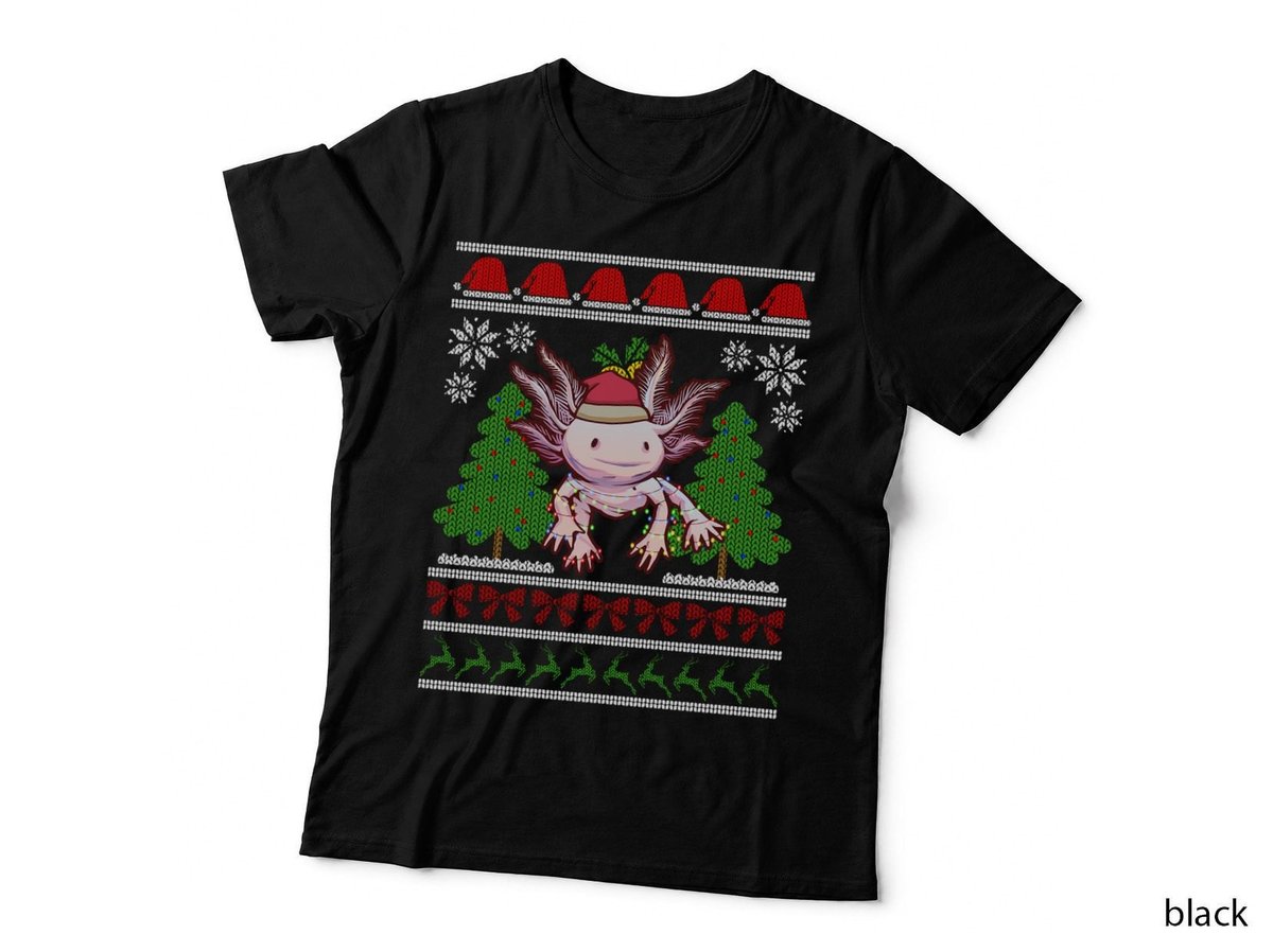 Axolotl Ugly Christmas Sweater T-Shirt, Festive Holiday Print