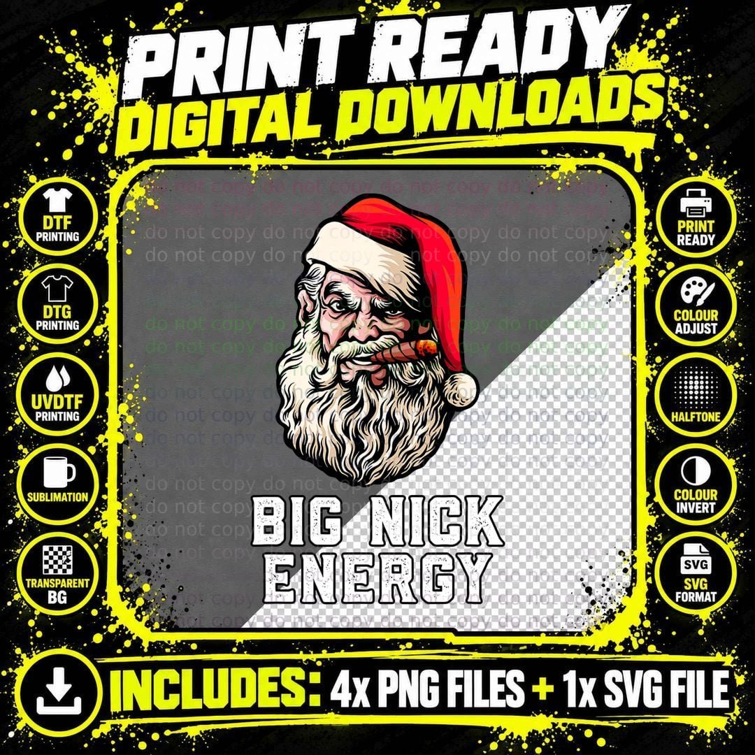 Bad Ass Santa Claus T-Shirt, Christmas Alpha Man Style Png SVG Digital Bundle