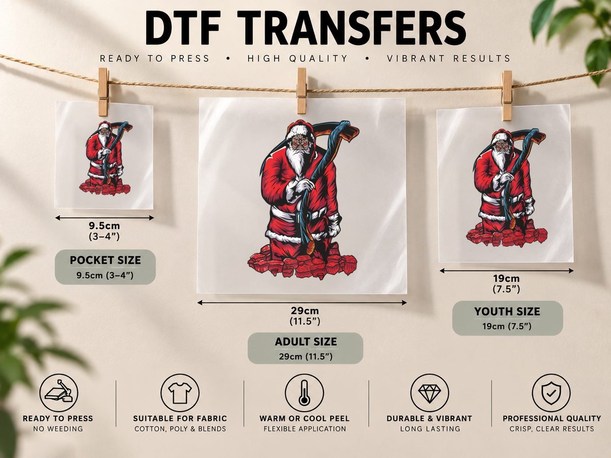 Bad Santa Claus Ugly Christmas Funny Sarcasm Festive Xmas DTF Transfer Iron On