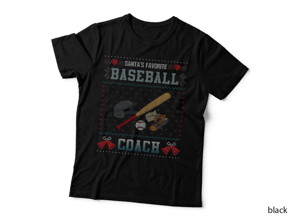 Baseball Coach Ugly Christmas Sweater T-Shirt, Ugly Christmas Sweater