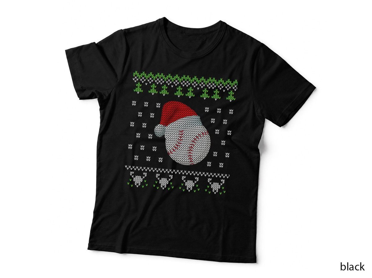 Baseball Ugly Christmas Sweater T-Shirt, Festive Sports, Holiday Fun