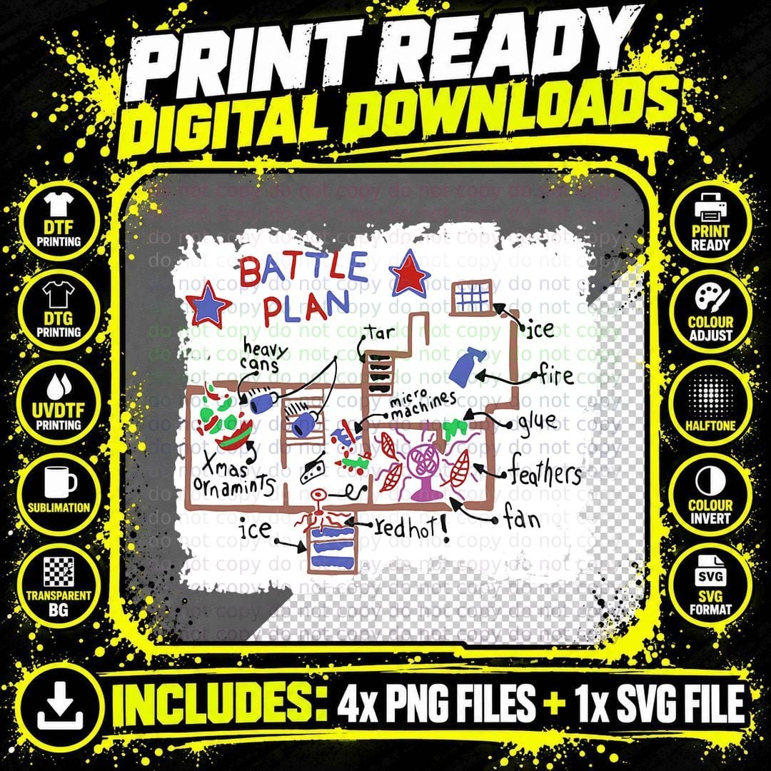 Battle Plan Christmas Home Kids Hand Dawn Alone Xmas Png SVG Digital Bundle