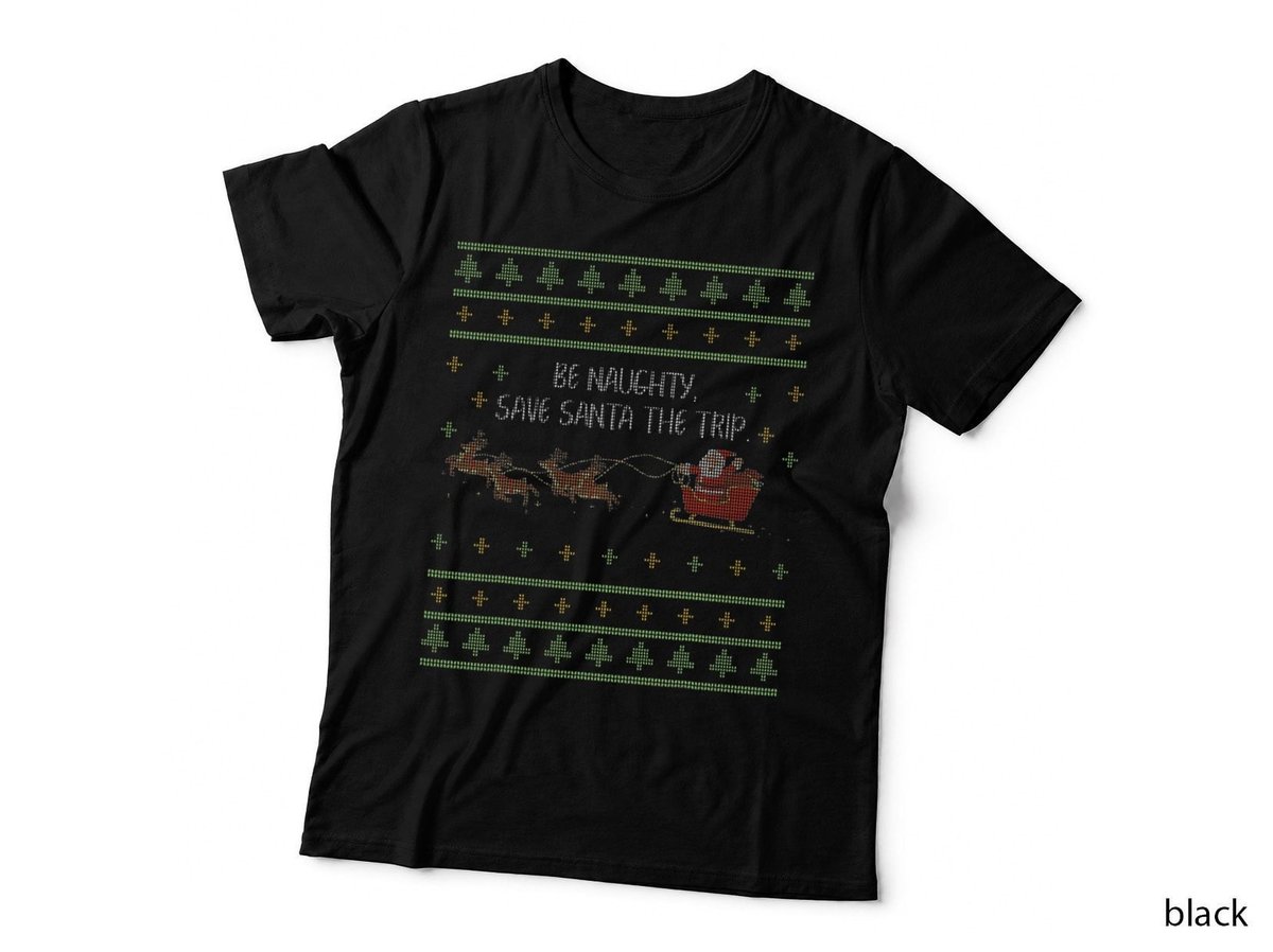 Be Naughty Save Santa the Trip Ugly Christmas Sweater T-Shirt