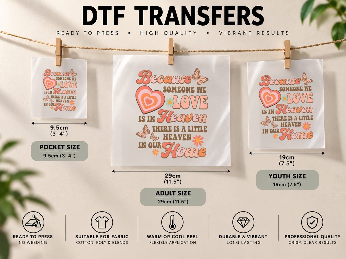 Because Someone We Love Is in Heaven, Christmas Gifts DTF Transfer Iron On