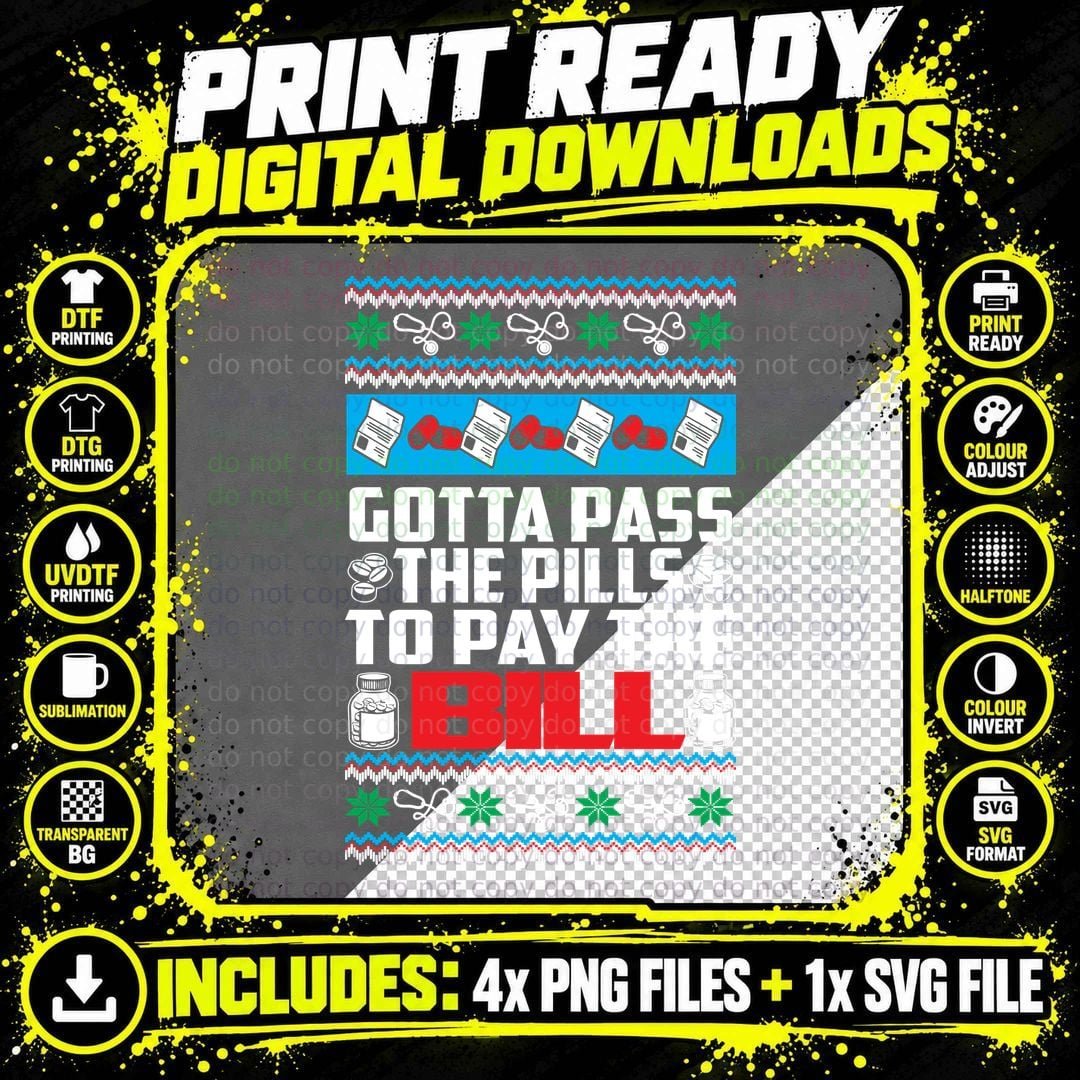 Bill Christmas Ugly Sweater T-Shirt Png SVG Digital Bundle