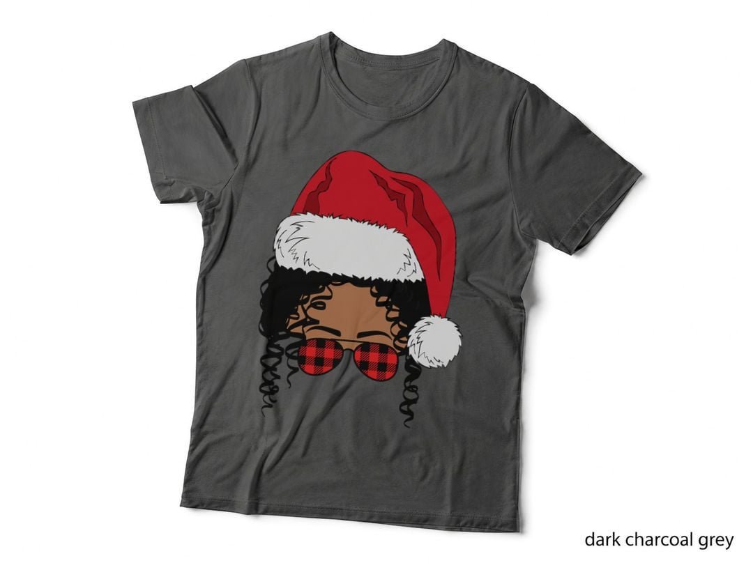 Black African American Santa Afro Christmas Melanin Buffalo T-Shirt