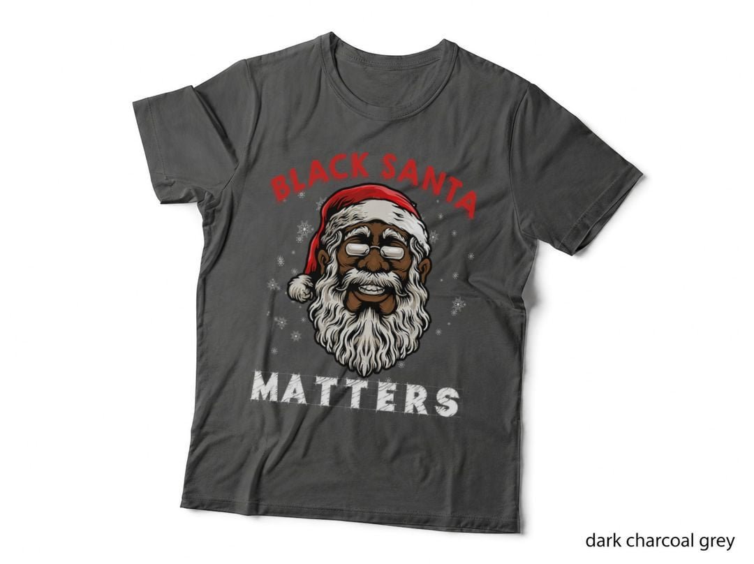 Black Santa T-Shirt, Christmas Holiday, African American Santa Claus