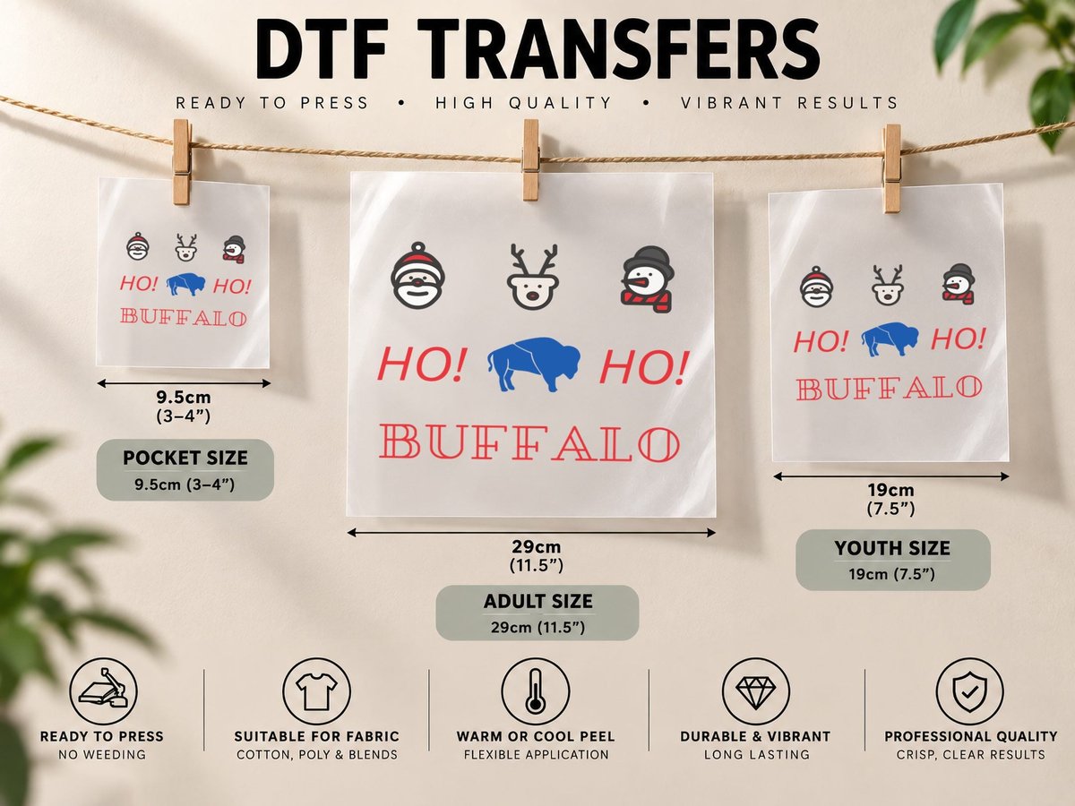 Buffalo Christmas Pullover, Buffalo Christmas DTF Transfer Iron On