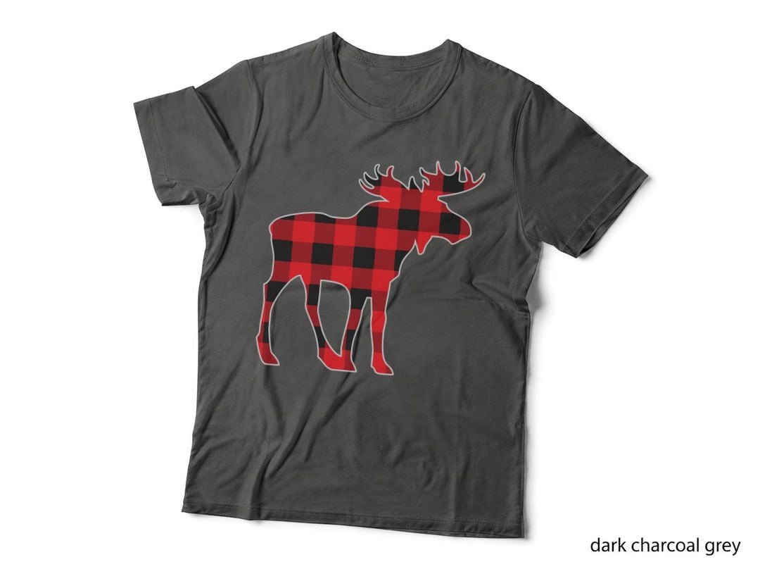Buffalo Plaid Moose T-Shirt, Lumberjack Style, Christmas Pajama Print