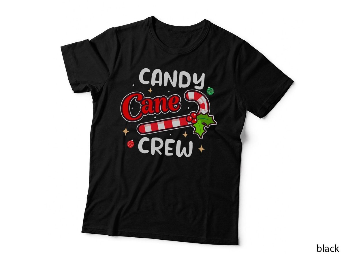 Candy Cane Crew Christmas T-Shirt, Festive Holiday Style, Christmas Apparel