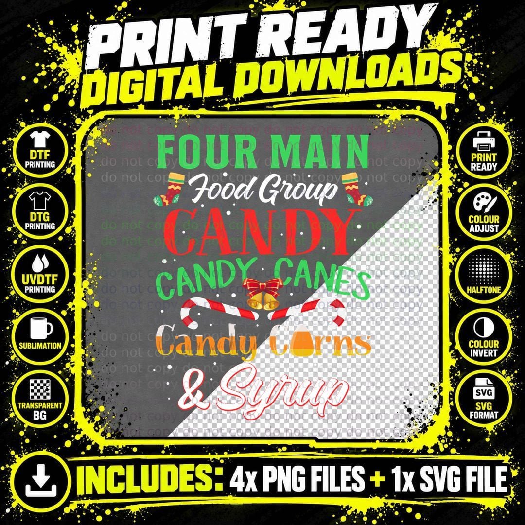 Candy Canes & Candy Corns T-Shirt, Christmas Holiday Png SVG Digital Bundle