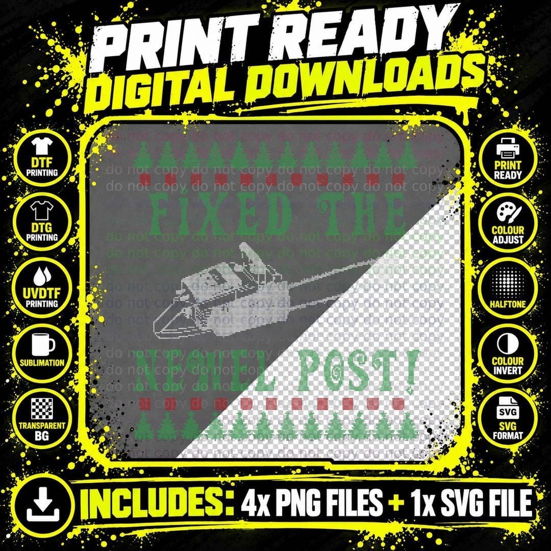 Chainsaw Christmas Ugly Sweater T-Shirt Png SVG Digital Bundle