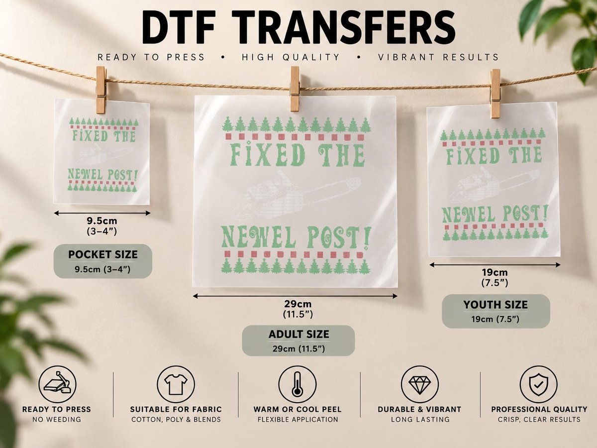 Chainsaw Christmas Ugly, Funny Holiday Print DTF Transfer Iron On