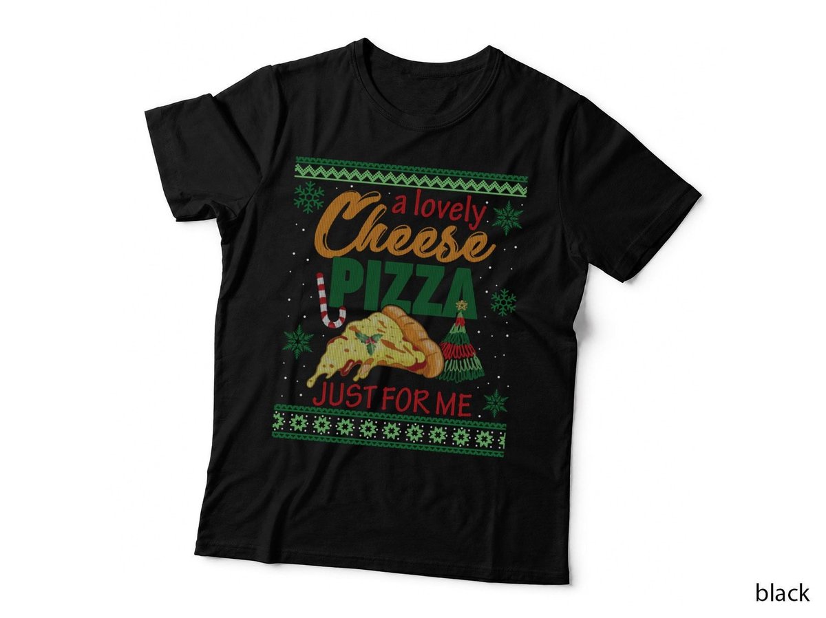 Cheese Pizza Christmas Hoodie, Festive Holiday Style, Pizza Lover Gift T-Shirt