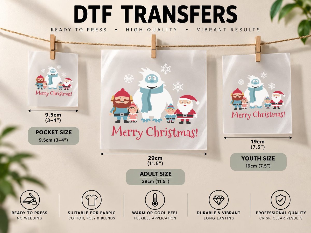 Christmas Abominable Snowman Santa Cornelius DTF Transfer Iron On