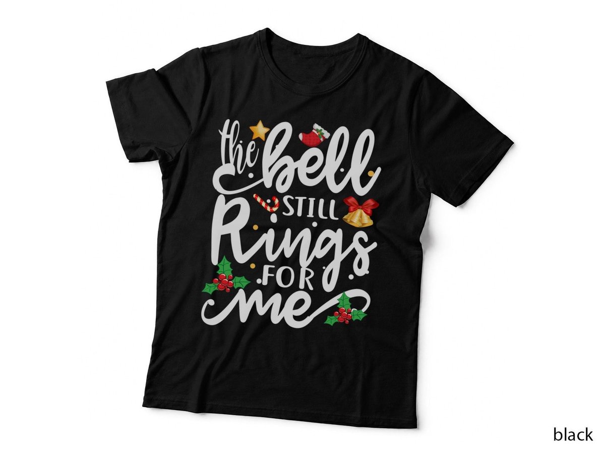 Christmas Bell T-Shirt, Festive Holiday Print, Winter Wonderland Style
