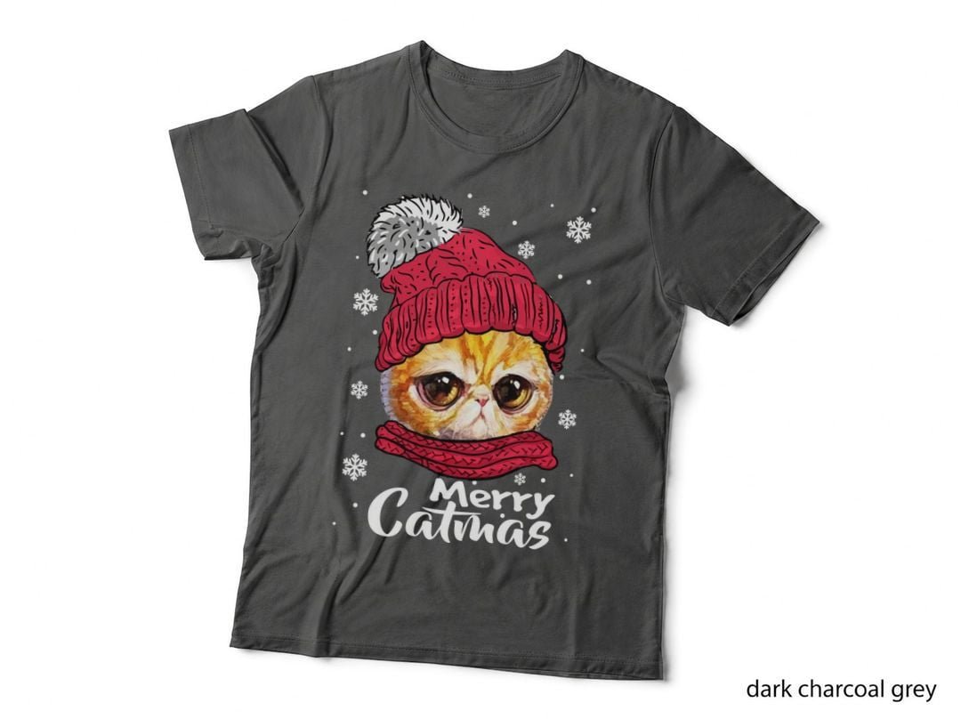 Christmas Cat T-Shirt, Festive Kitten Design, Pet Lover Apparel