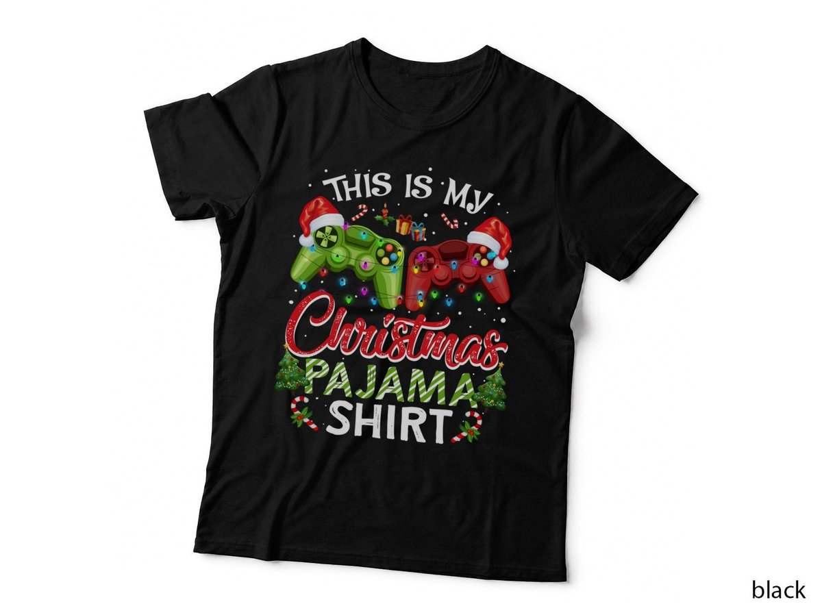 Christmas Gamer Pajama Shirt, Holiday Gaming, Video Game Fan Gift T-Shirt