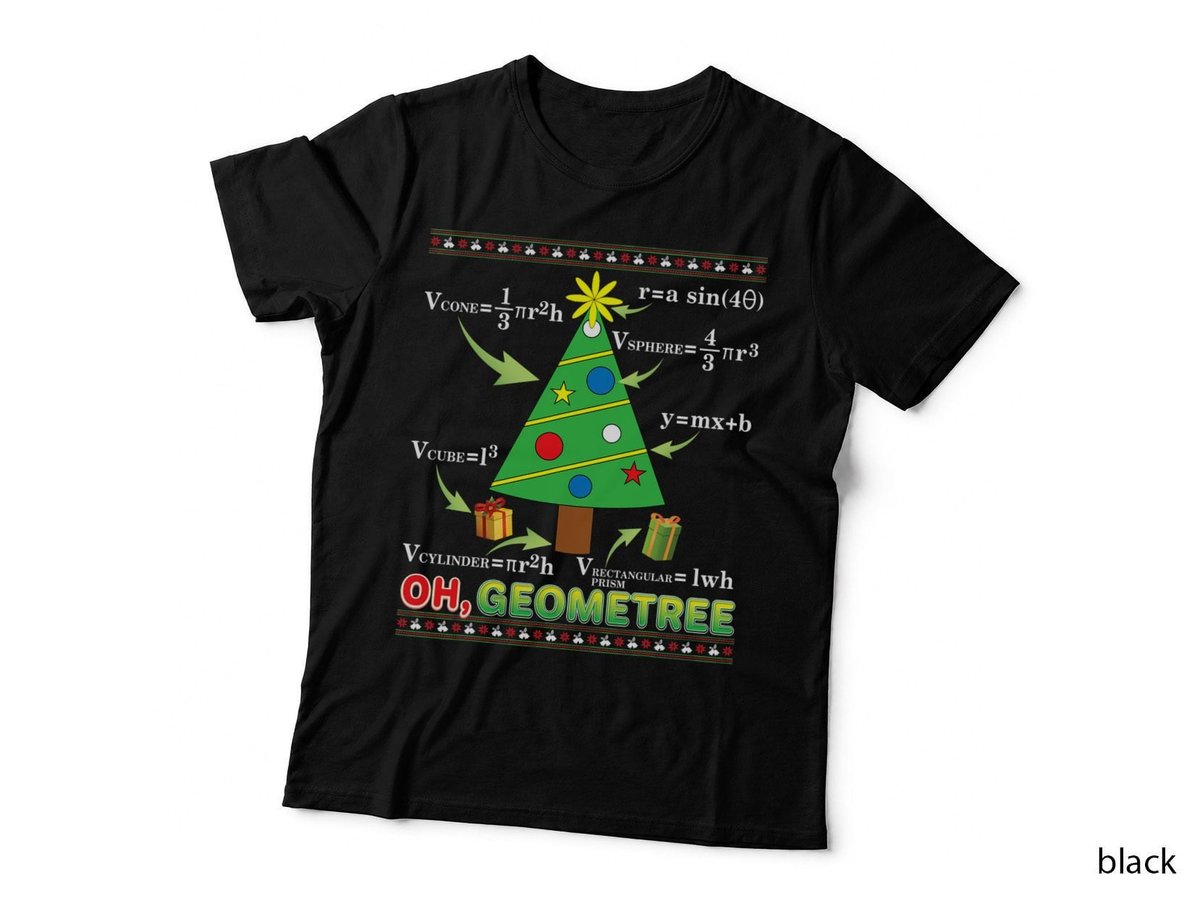 Christmas Geometry Math Teacher T-Shirt, Holiday Math Teacher