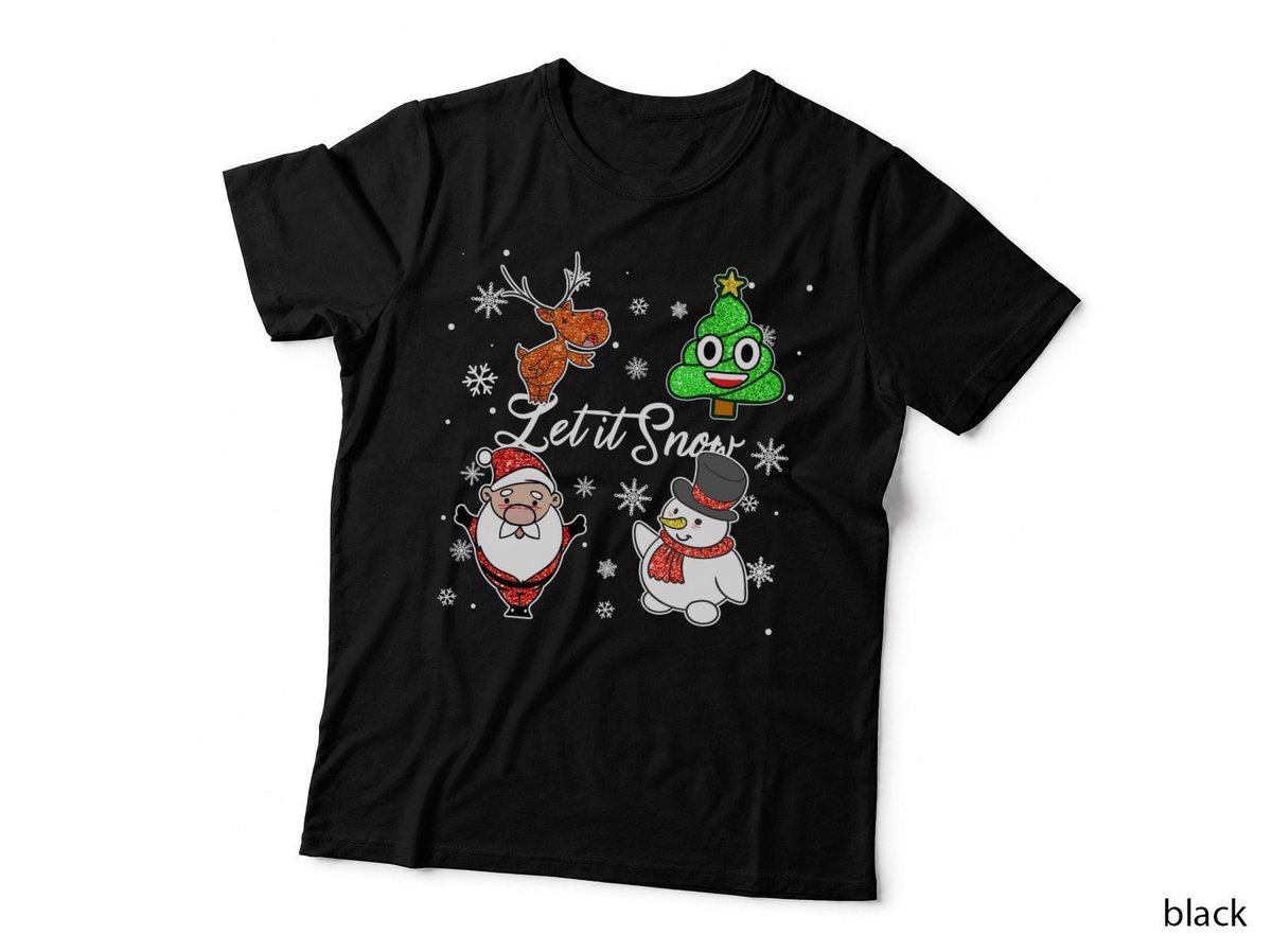 Christmas Glitter Reindeer T-Shirt, Festive Holiday Style, Pet Lover Apparel