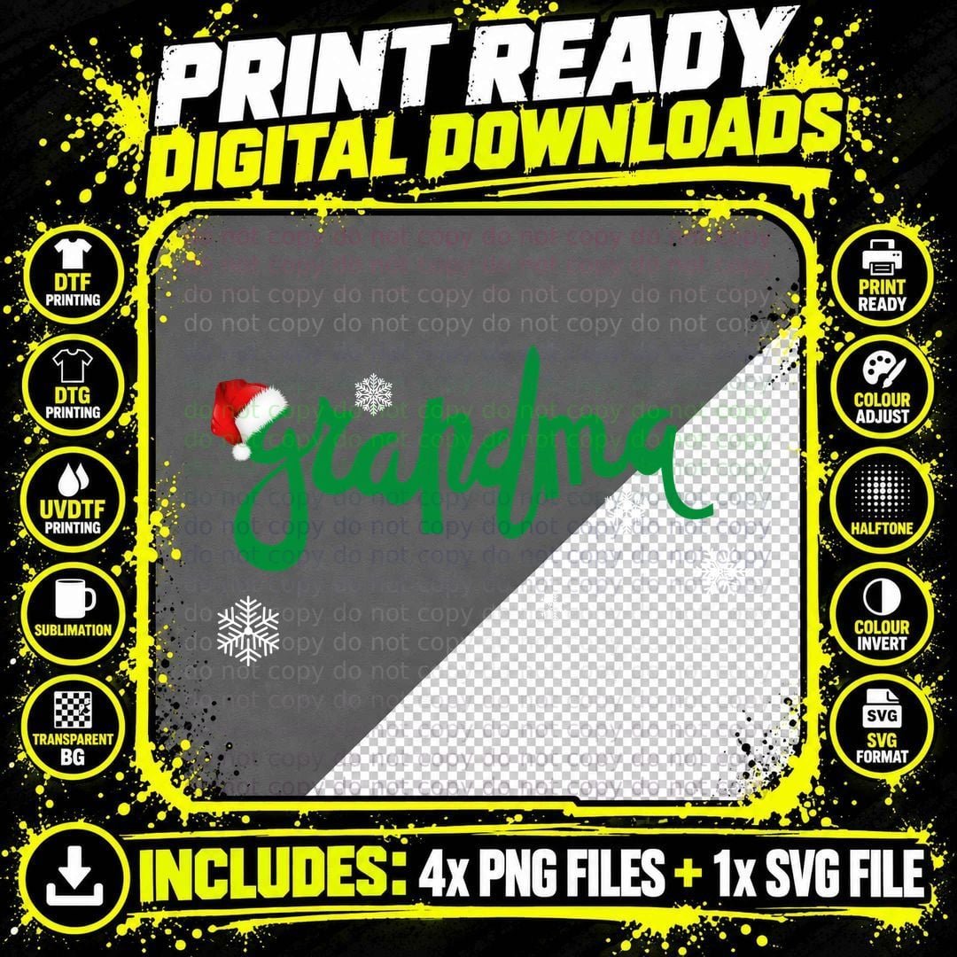 Christmas Grandma T-Shirt, Festive Holiday Design Png SVG Digital Bundle